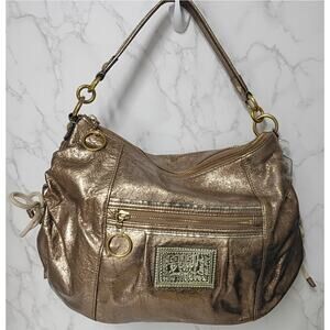 COACH Poppy Bronze Metallic Leather Jazzy Hobo Bag - RARE - EUC